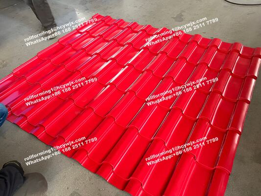 1250mm 폭, 0.3-0.6mm 두께 타일 생산을 위한 PLC 제어 이중 레이어 롤 성형기