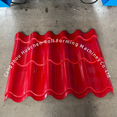 사용자 지정 13-22 형성 스테이션 금속 지붕 타일 롤 형성 기계 380V 전압과 5.5 + 4KW 전력