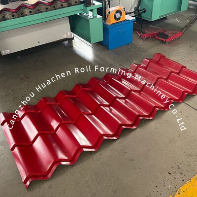 16 스테이션, 4m/min 속도, PLC 제어와 함께 전문 자동 금속 지붕 유리 타일 롤 형성 기계