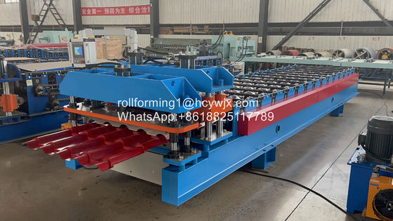 0.3-0.8mm 두께 유약 기와 성형 기계 단일 체인 드라이브