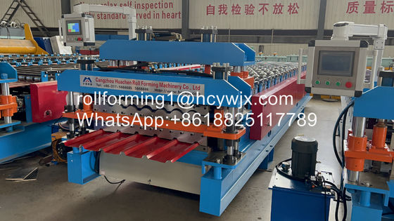 지붕을 위한 자동 연쇄 이동 금속 롤 성형 기계 이중 레이어