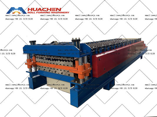 금속 타일 프로파일 제조를 위한 트라페조이드형 이중층 타일 롤 폼 머신