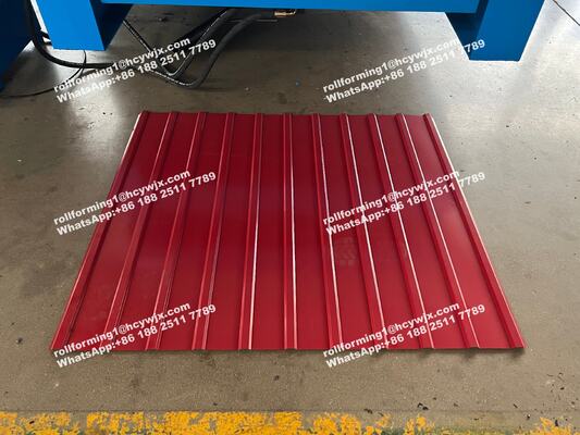 0.3-0.6mm 두께 지붕 타일을 위한 유압 절단 PLC 제어 시스템이 장착된 이중 레이어 롤 성형기