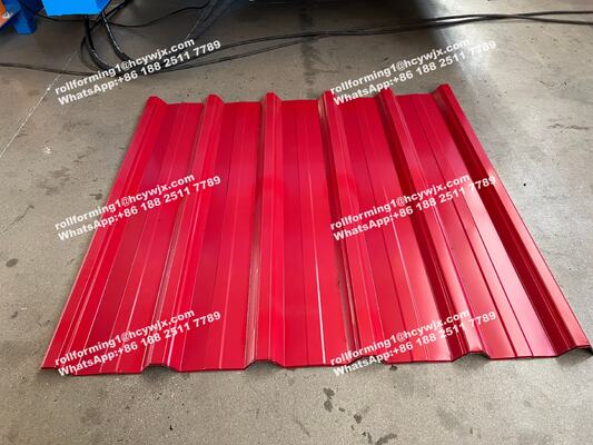 1250mm 폭, 0.3-0.6mm 두께 타일 생산을 위한 PLC 제어 이중 레이어 롤 성형기